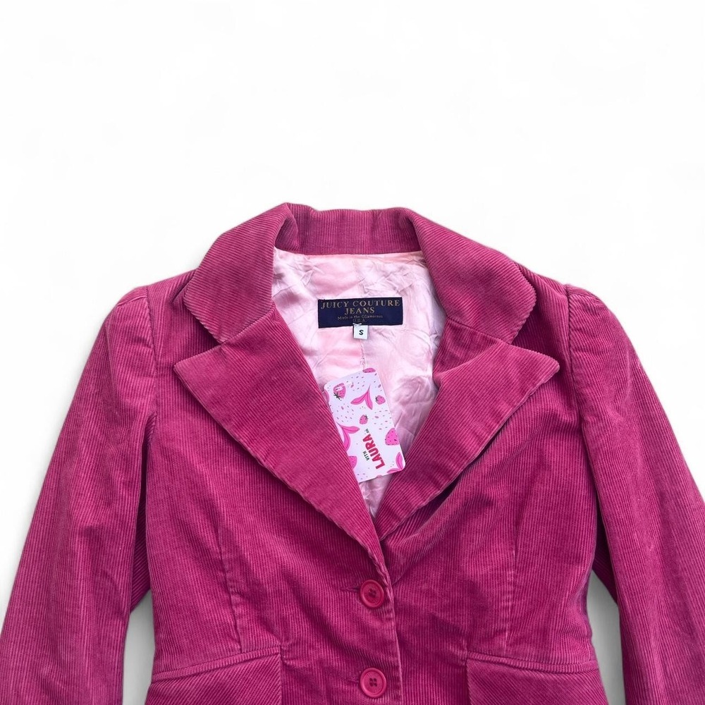 Juicy Couture Pink Coquette‎ Cottage Whimsy TweeCorduroy Jacket sz S - Picture 2 of 4